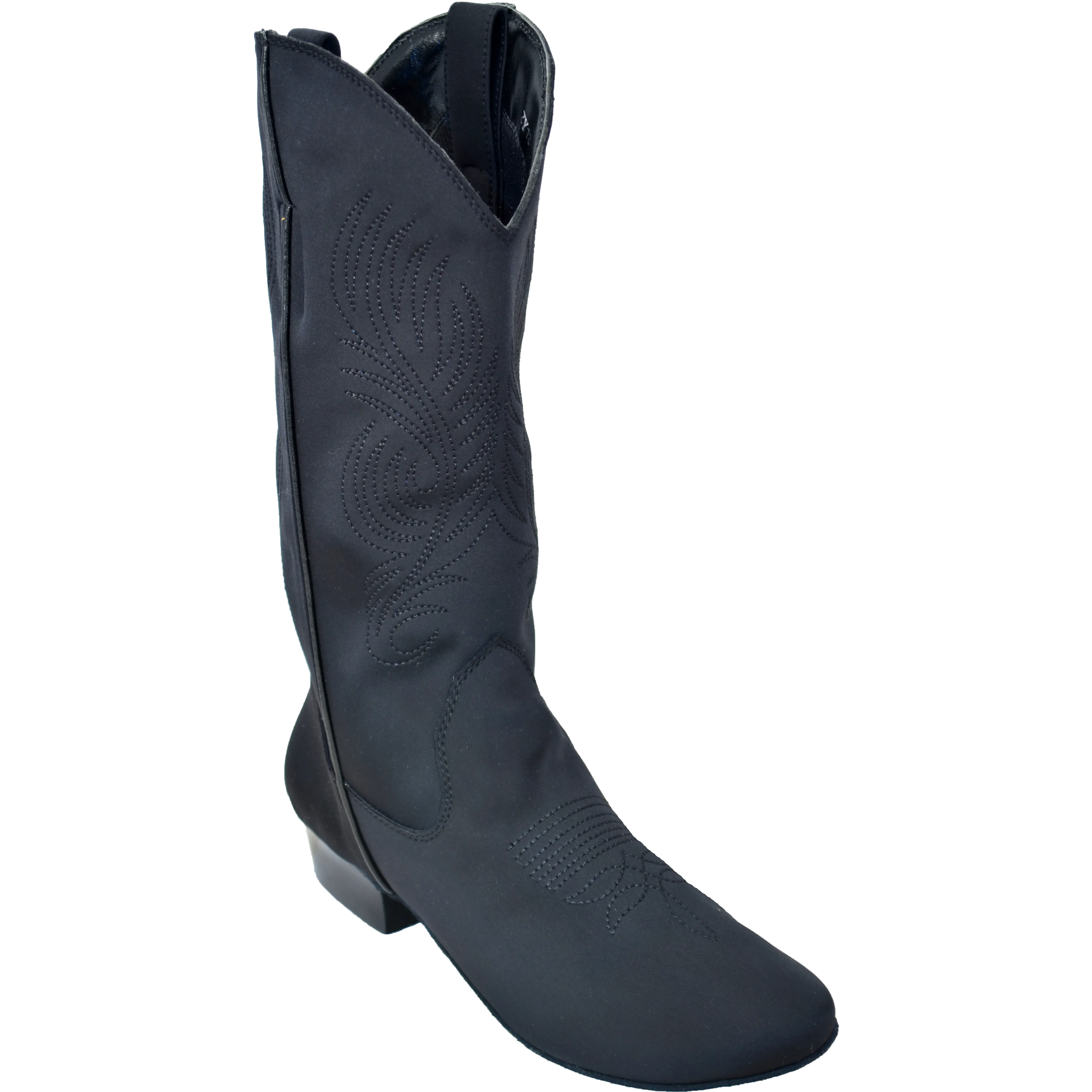 Ultimate - Womens Kissing Zipper Country Boot - Black Lycra