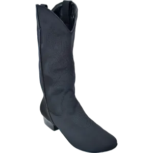Ultimate - Womens Kissing Zipper Country Boot - Black Lycra