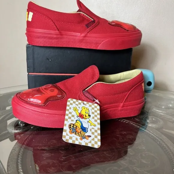 Vans x Haribo Gummie Bear Sneakers Red Canvas Kids Size‎ 3 Slip On OTW