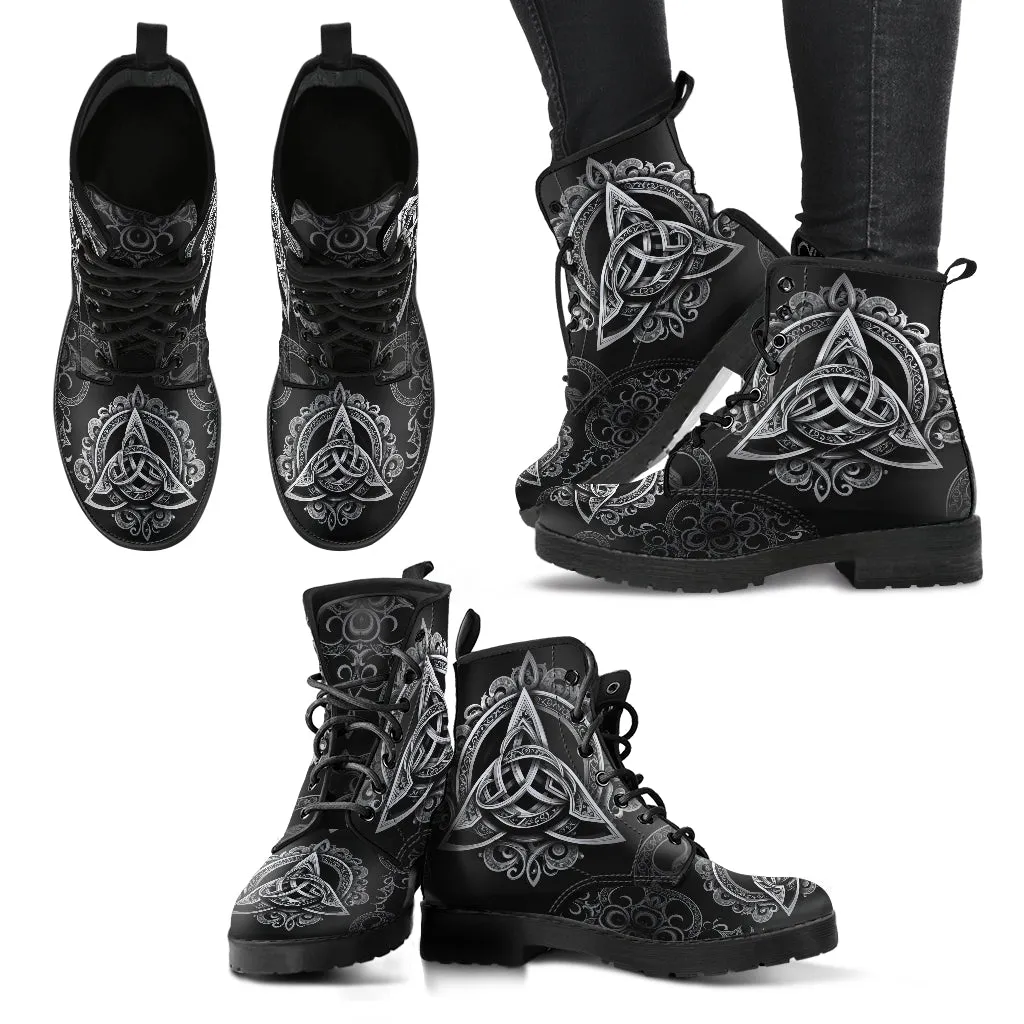 Witchy Triquetra Lace Up Ankle Boots